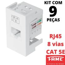 9un Módulo Tomada Rede RJ45 5E 8V Modulare Evidence Blanc Mais FAME