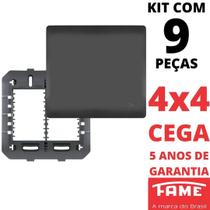 9un Placa 4X4 Cega Com Suporte Habitat Black FAME