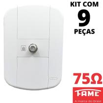 9un Tomada Para Antena De Tv Cabo Coaxial Com Blanc Mais FAME