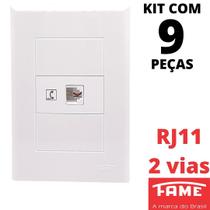 9un Tomada Telefone RJ11 2V Com Placa Evidence FAME