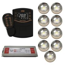 9x led rgbw 15w tholz + fonte 180w + smartpool