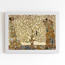A Árvore da Vida Gustav Klimt Quadro Moldura Branca 60x40cm A Árvore da Vida Gustav Klimt Quadro Moldura Branca 60x40cm