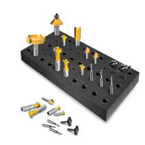 A bandeja de armazenamento de bits de roteador POWERTEC contém 50 bits 30 12 mm 20 14 mm