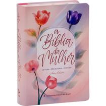A Bíblia da Mulher ARC Nova Edição Tamanho portátil SBB Bíblia da Mulher - capa impressa, tulipa azul A Bíblia da Mulher ARC Nova Edição Tamanho portátil SBB Bíblia da Mulher - capa impressa, tulipa azul