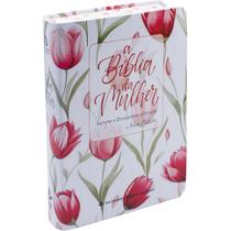 A Bíblia da Mulher - Média - NAA - Capa Tulipa - colorida branca