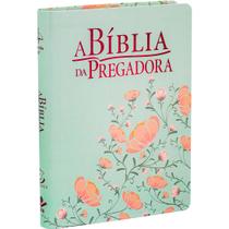 A Bíblia Da Pregadora - Arc - Luxo - Letra Normal - Capa Pu Verde Floral