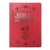A Bíblia da Pregadora Fiel ARC Full Color Capa PU Luxo Vermelha Palavras de Deus em Azul e as de Jesus em Vermelho
