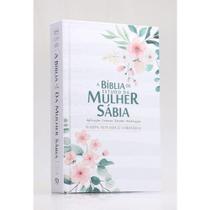 A Bíblia de Estudo da Mulher Sábia Floral Branca- CD - SBB
