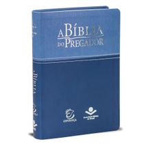 A Bíblia do Pregador ARC Média Azul Claro e Escuro