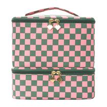 A bolsa organizadora de esmaltes JQWYGB Checkered contém 30 garrafas A bolsa organizadora de esmaltes JQWYGB Checkered contém 30 garrafas