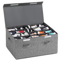A caixa de armazenamento de sapatos serve para 20 pares, caixas organizadoras grandes de armazenamento de sapatos, recipientes com tampa e divisórias ajustáveis para sapatos, tênis e salto alto, capa dura e empilhável (cinza) A caixa de armazenamento de sapatos serve para 20 pares, caixas organizadoras grandes de armazenamento de sapatos, recipientes com tampa e divisórias ajustáveis para sapatos, tênis e salto alto, capa dura e empilhável (cinza)