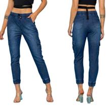 A Calça Feminina Jogger Jeans Moletom Tanise (Ref. 24085)