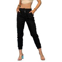 A Calça Feminina Jogger Preta Tanise Jeans (Ref. 24087)