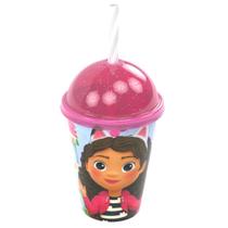 A Casa Mágica da Gabby Copo Infantil Original 280ml com Canudo para Refri e Suco