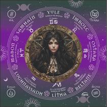 A Legítima Toalha Jogo Cartas Bruxa Wicca 70X70Cm Preta A Legítima Toalha Jogo Cartas Bruxa Wicca 70X70Cm Preta