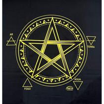 A Legítima Toalha Pentagrama Jogos Cartas 70x70cm Preta/Dour