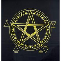 A Legítima Toalha Pentagrama Jogos Cartas 70x70cm Preta/Dour A Legítima Toalha Pentagrama Jogos Cartas 70x70cm Preta/Dour