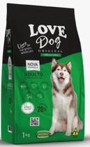 A Love Dog Premium é um alimento completo para cães adultos, contendo Proteínas, Carboidratos.