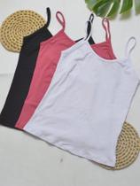 A-Lows Regata Malha Com ALÇA Fino KIT 2 UNIDADE