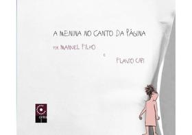 A menina no canto da página