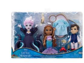 A Pequena Sereia - Set De Bonecas Com Ariel Ursula E Eric