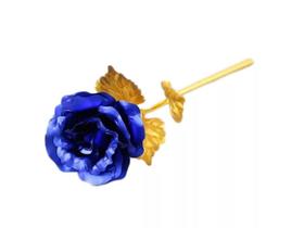 A Rosa Encantada Golden Rose Azul Presente Dia Das Mães