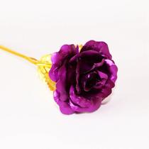 A Rosa Encantada Golden Rose Lilás Presente de aniversário