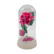 A Rosa Encantada Pink com Cúpula A Bela E A Fera A Rosa Encantada Pink com Cúpula A Bela E A Fera