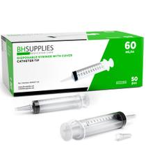 A seringa BH fornece ponta de cateter de 60 mL estéril com tampas x50