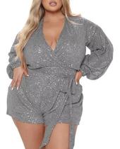 A0306-Macacão Festa Evento Luxo Social Macaquinho Cinto Amarra B7