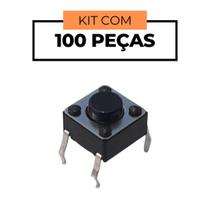 A06-04.3 Chave Tactil 6x6x4,3mm 180g 4t - Kit 100 Pçs
