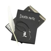 A5 Anime Notebook Set Diário De Couro E Colar Caneta De Pena Animação Arte Escrita Diário Notepad