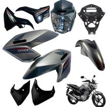 Aba (Asa) Tanque Cg Fan 160 2016 Até 2021 + Tampa Lateral Farol Completo Paralama Dianteiro
