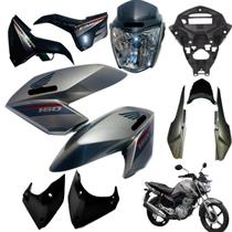 Aba (Asa) Tanque Cg Fan 160 2016 Até 2021 + Tampa Lateral Farol Completo Rabeta Traseira 3 peças Aba (Asa) Tanque Cg Fan 160 2016 Até 2021 + Tampa Lateral Farol Completo Rabeta Traseira 3 peças