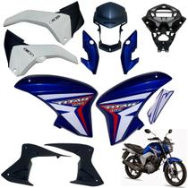 Aba (asa) Tanque Cg Titan 150 2014 / 2015 + Tampa Lateral Farol Completo Com Aranha Do Painel