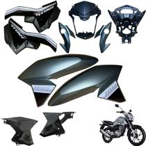 Aba (Asa) Tanque Cg Titan 160 2016 até 2021 + Tampa Lateral Farol Completo Com Aranha