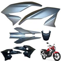 Aba (asa) Tanque Cg Titan 160 Modelo 2022 / 2024 + Rabeta Tubarão Traseira 3 peças