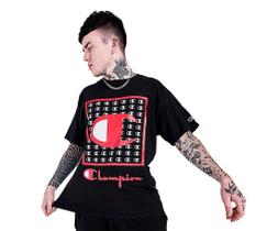 Aba gráfica Active Shirt Champion para homens tamanho M em preto Aba gráfica Active Shirt Champion para homens tamanho M em preto