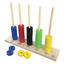 Ábaco de 05 colunas com rodinhas plástico - simque - 571 Ábaco de 05 colunas com rodinhas plástico - simque - 571