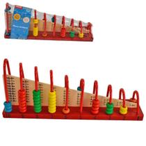 Ábaco De Madeira 10 Hastes Para Cálculo Matemático Escolar