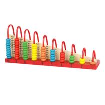 Ábaco de Madeira 29,5cm 10 Hastes - Tudo em Caixa