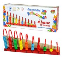 Ábaco Infantil Educativo 10 Hastes Escolar Brinquedo Madeira Ábaco Infantil Educativo 10 Hastes Escolar Brinquedo Madeira