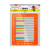 Ábaco Plástico 10 Hastes 100 Bolinhas 13x18cm BRW