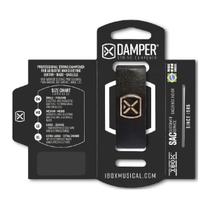 Abafador Damper Preto P/ Instrumentos de Corda MD Couro Tag Metal Metálico Guitarra Violão Baixo