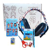 Abafador de Ruidos Para Meninas Com Caixa Para Colorir e Kit Escolar Sensorial Abafador de Ruidos Para Meninas Com Caixa Para Colorir e Kit Escolar Sensorial