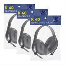 Abafador De Ruídos Tipo Concha Hastes Ajustáveis K-40 Kit 3