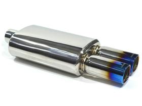 Abafador Esportivo Aço Inox Luzian LA014 Premium Ponteira Dupla Burned Tip 3,12 polegadas Abafador Esportivo Aço Inox Luzian LA014 Premium Ponteira Dupla Burned Tip 3,12 polegadas