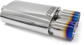 Abafador Esportivo Aço Inox Luzian LA018 Double Blue Ponteira Dupla Burned Tip 4 polegadas