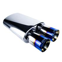 Abafador Esportivo Em Aço Inox Luzian Double Blue LA018 Ponteira Dupla - 3,5 Polegadas Abafador Esportivo Em Aço Inox Luzian Double Blue LA018 Ponteira Dupla - 3,5 Polegadas