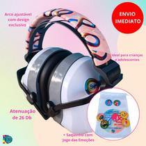 Abafador Protetor Auditivo Infantil Infinity Color de 26 DB + Jogos Emoções Abafador Protetor Auditivo Infantil Infinity Color de 26 DB + Jogos Emoções
